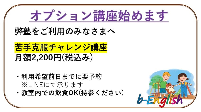 オプション講座を始めます！